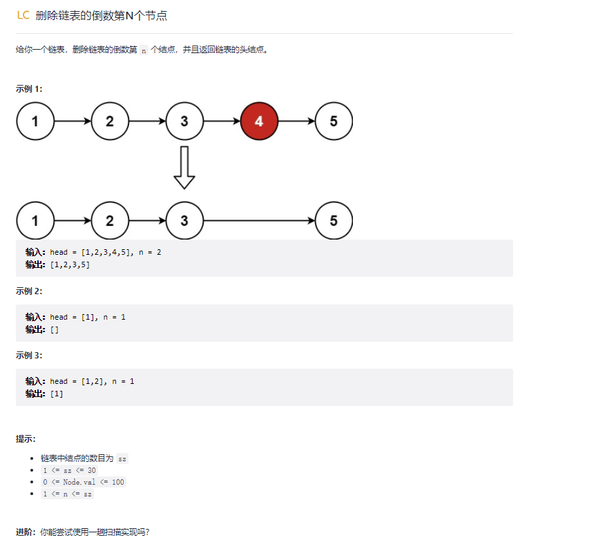 删除链表的倒数第N个节点